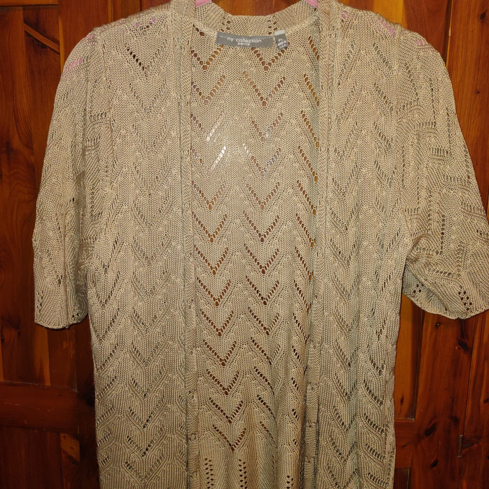 NY Collection Taupe Knit Sweater